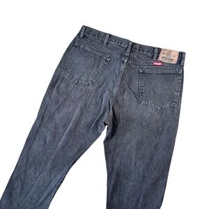 VTG Wrangler Classic Fit Jeans Men 36x30 Charcoal Grey Denim USA Made Distressed